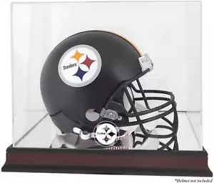Steelers Mahogany Helmet Logo Display Case & Mirror Back - Fanatics - Picture 1 of 1