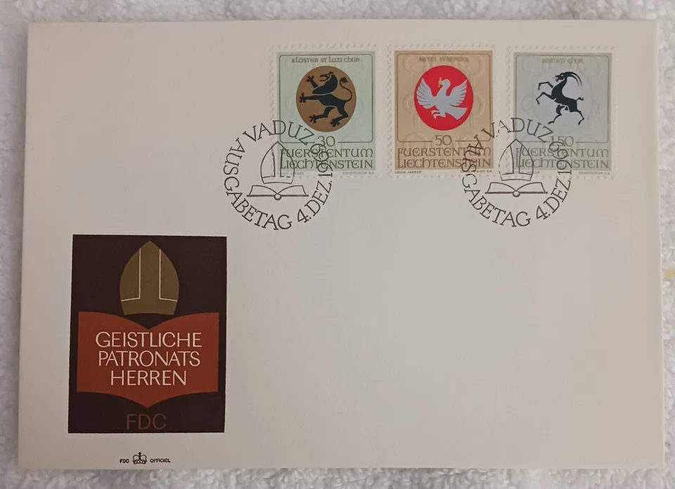 LIECHTENSTEIN  - 1969 - COAT OF ARMS OF CLERICAL PATRON LORDS FDC - VF - Image 1 of 1
