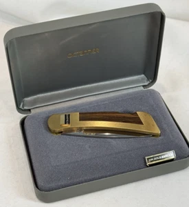 Vintage O.C. Tanner Gerber Pocket Knife 14K Gold AMPEX Emblem, Unused in Box - Picture 1 of 8