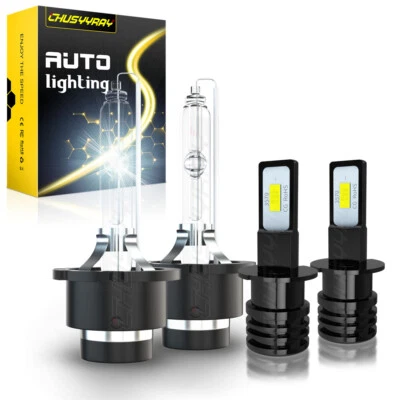 Para Saab 9-3 2004-2007 4X HID/LED Faro Luz de cruz+Bombillas antiniebla Foto 1 de 4