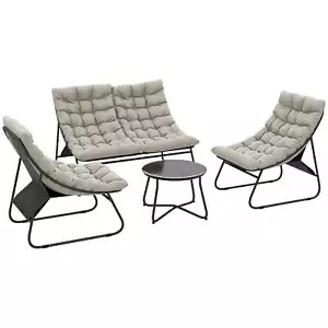 Outsunny 4-Sitzer Gartenmöbel Set, Gesprächsset mit Loveseat Sofa, Cha - Bild 1 von 9