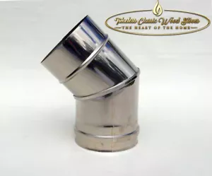 5" (130mm) Stainless Steel 45 Degree Angle Elbow flue Wood stove/ oven/ heater - Picture 1 of 3