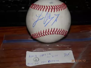 LUIS ORTIZ TEXAS RANGERS AUTOGRAPHED GAME USED BASEBALL # 2 - Picture 1 of 3
