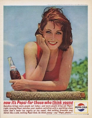 1963 Original PEPSI COLA "THINK YOUNG" Vintage Magazine Ad - Soda Collectibles - Image 1 of 3