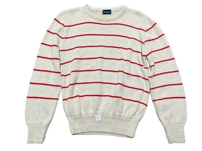 Par Four Sweater Vintage 90’s Deadstock Cream Red Stripes 100% Cotton Golf EUC - Image 1 of 4