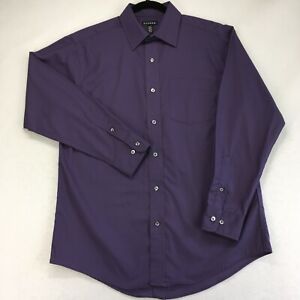 GEORGE Mens Shirt Size Medium Solid Purple Front Pocket Long Sleeve