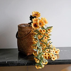 22" Yellow Silk Sunflower Bush ARTIFICIAL HANGING VINE Garland Party Decorations - Picture 1 of 9