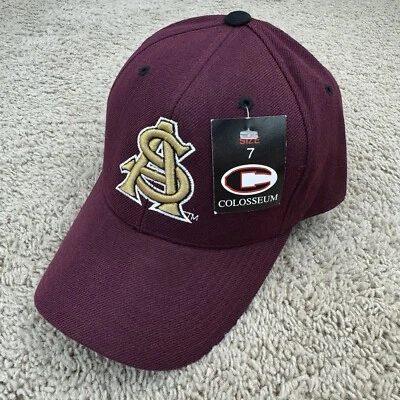 Arizona State Sun Devils Hat Colosseum Fitted 7 Maroon Gold Stacked ASU Logo Cap - Image 1 of 4