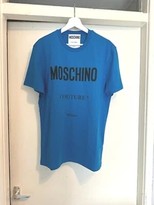 Moschino Couture Men's Blue logo-print T-shirt £310 Authentic - Picture 1 of 5