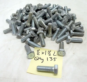 Lote de 135 pernos hexagonales de 1/2"" x 1 1/2"" rosca gruesa de acero - NUEVO - Imagen 1 de 2