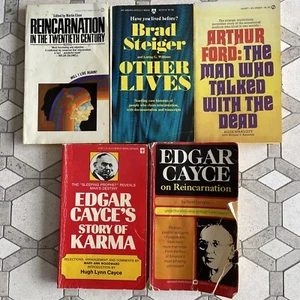 x5 Lot of Paperbacks About Reincarnation Other Lives Edgar Cayce Arthur Ford - Picture 1 of 8