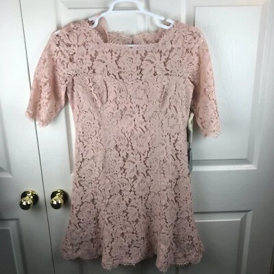 Nuevo Vestido Para Mujer Eliza J Rosa Encaje Calce y Acampanado Mangas 3/4 Talla 10P Nuevo Con Etiquetas  Foto 1 de 4