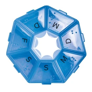 Tablettenbox Pillenbox Tablettenteiler Pillendose Tabletten 7 Tage 1 Woche blau - Bild 1 von 1