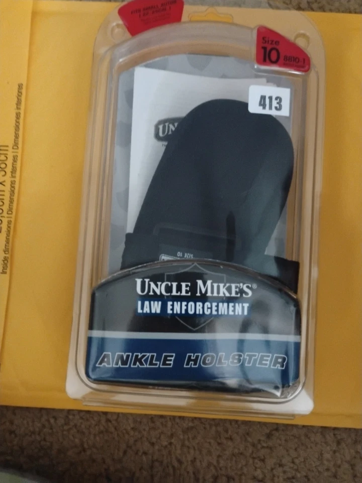 Uncle Mike'sAnkle 皮套 尺寸 10 88101 LH 黑色 适合小型汽车 0.22-9 (7) — 第 1/4 张图片