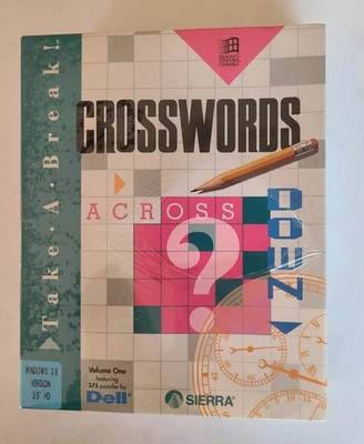 Take-A-Break Crosswords Dell (IBM PC, Sierra, 1992) - First  Release - Image 1 of 4