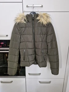 Dust by Only Steppjacke Khaki Fellbesatz Kunstfell Winter Mode Fashion Gr. XS - Picture 1 of 16