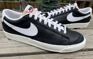 Nike Blazer Low '77 Vintage Para hombres 10.5 Cuero Tenis Negro/Blanco DA6364-001 - Imagen 1 de 12