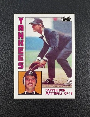 ¡NUEVO! Tarjeta de arte de novato Dapper Don Mattingly 1984 tarjeta de béisbol ilustración cartulina Foto 1 de 2
