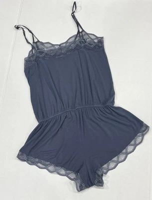 Pijama Eberjey Mameluco Azul Encaje Recortado SP Foto 1 de 4