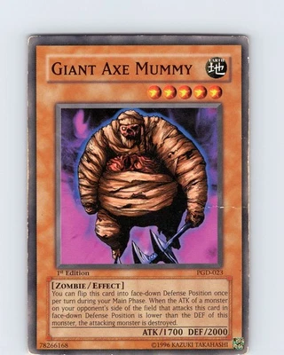 Yu-Gi-Oh TCG Giant Axe Mummy PGD-023 1st Edition Regular Common Played HP - Image 1 of 2