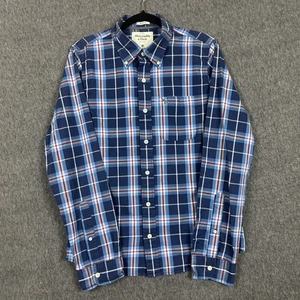 Abercrombie & Fitch Hemd Herren mittelblau kariert Muscle Fit Button Down klassisch - Bild 1 von 10