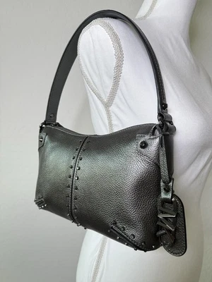 Bolso de Hombro Michael Kors Astor Cuero Tachonado Color: Gunmetal Nuevo con Etiquetas $328 Foto 1 de 4