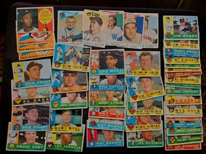 1960 Topps Baseball Lot 50 Partial Set Dodgers Yankees Groat Stuart Bruce Rookie - Picture 1 of 13