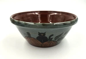 2008 Eldreth Keramik 7" Redware Schüssel Kürbis Herbst Muster signiert von JKO - SCHÖN!! - Bild 1 von 4