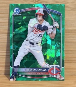 WALKER JENKINS 2025 BOWMAN CHROME SAPPHIRE GREEN REFRACTOR 53/99 - Picture 1 of 2