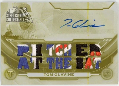 Tom Glavine 2019 Topps Triple Threads parche autógrafo placa tarjeta #TTAR-TG3 1/1 Foto 1 de 2