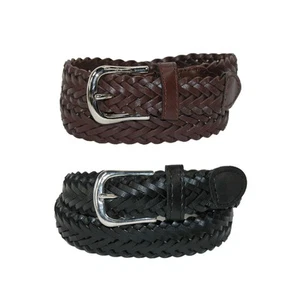 CTM Boys' Leather Adjustable Braided Dress Belt (Pack of 2 Colors) - Picture 1 of 6