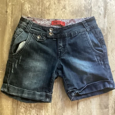 Женские винтажные джинсы Zana Di Y2K искусственно состаренные джинсовые шорты 7 - Изображение 1 из 4