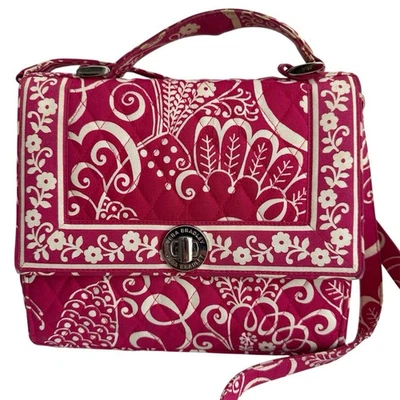 Vera Bradley Twirly Birds Pink Julia Satchel Shoulder Crossbody Floral Bag - Image 1 of 4