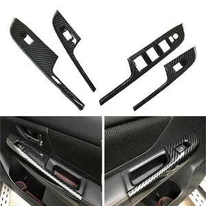 4xABS Kohlefaser Fensterheber Panel Schalterabdeckung Für Subaru XV 2015-17 Heiß - Bild 1 von 5