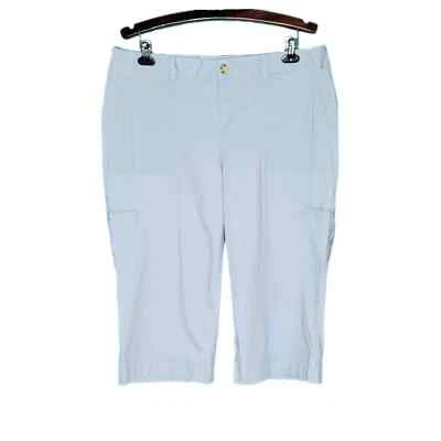 Dockers Light Blue Mid Rise Curvy Flat Front Chino Bermuda Shorts sz 16 - Image 1 of 4