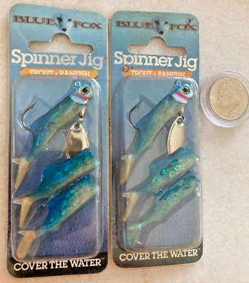 Lote 2 PKS Plantillas Spinner Zorro Azul Trucha Panfish Cabeza Holográfica Ojo AZUL 1/8oz Foto 1 de 4