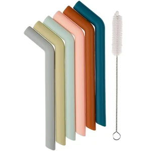 Premium Silicone Straws - Reusable, Short, Bendy Kids Straws - BPA Free, Baby... - Picture 1 of 9
