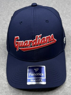 Cleveland Guardians Hat Cap Fanatics Flex Fit Size M/L MLB Spell Out Logo Blue - Image 1 of 4
