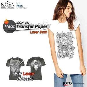 New Laser Iron-On Heat Transfer Paper, For Dark fabric, 10 Sheets - 8.5" x 11" - Picture 1 of 5