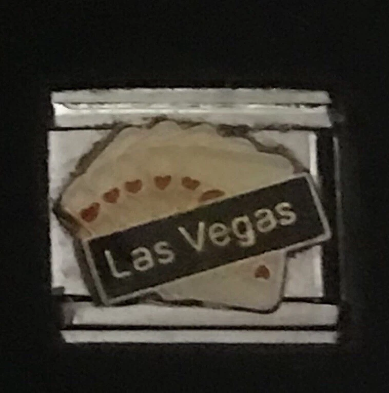 Tarjetas de juego de Las Vegas al por mayor encanto italiano eslabón esmaltado 9 mm estilo K15 LVC Foto 1 de 1