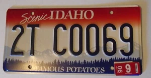 IDAHO Nummernschild 2006 rot weiß und blau Bergszene 2T C0069 - Bild 1 von 4