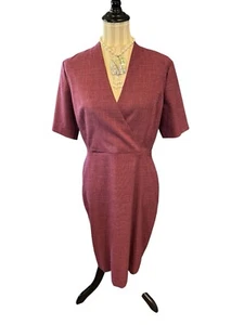 NEW ANN TAYLOR THE WRAP BELTED CROSS WEAVE SHEATH DRESS SIZE 10 Women’s Business - Picture 1 of 17