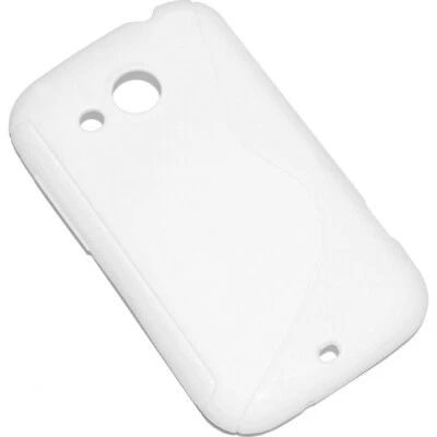 Ssyl Custodia In Silicone S-line Cover Case Htc Desire C Bianca White Neg To - Immagine 1 di 3