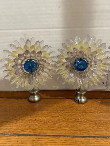 RARE 2 Vintage Fabrique EN Finial Curtain Rod Ends with secure screws India - Picture 1 of 8