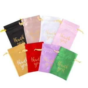 10PCS 13x18cm Thank You Gift Bags Small Candy Pouches Jewelry Organizer - Picture 1 of 22