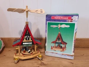 Vtg Wood Nativity Pyramid Carousel Windmill Albert E Price 1993 Candle Bronners - Picture 1 of 19
