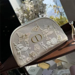 2025 DIORNew Beauty Pouch Embroidered Butterflies Dragonflies Limited Makeup Bag - Picture 1 of 9