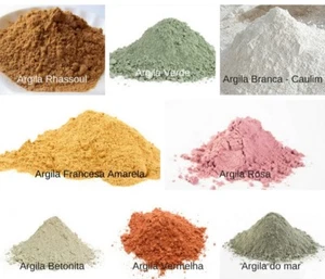Natural Powder Green White Red Pink Clay Bentonite- Rhassoul Kelp Skin Mask - Picture 1 of 9