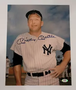 Rare MICKEY MANTLE Signed 11x14 Photo-HOF-NEW YORK YANKEES-PSA Letter - Picture 1 of 8