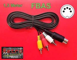 Commodore C64 C128 VC20 C16 Plus/4 FBAS Stereo Monitor Video Kabel DIN RCA Cinch - Bild 1 von 5